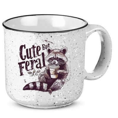 Cute But Feral Funny Raccoon 15oz Campfire Ceramic Mug