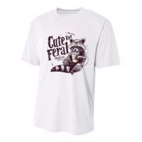 Cute But Feral Funny Raccoon Youth Performance Sprint T-Shirt