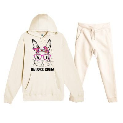 Cute Bunny Face Nurse Tie Dye Glasses Easter Day Nurse Crew Premium Hooded Sweatsuit Set