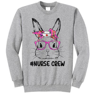 Cute Bunny Face Nurse Tie Dye Glasses Easter Day Nurse Crew Tall Sweatshirt