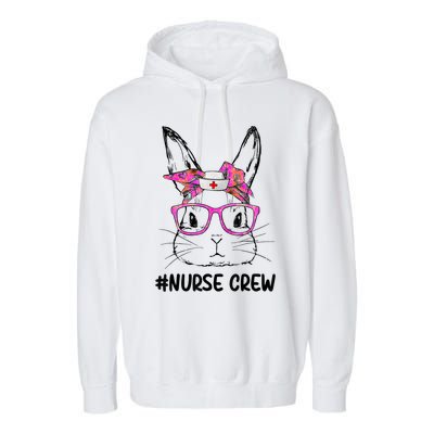 Cute Bunny Face Nurse Tie Dye Glasses Easter Day Nurse Crew Garment-Dyed Fleece Hoodie