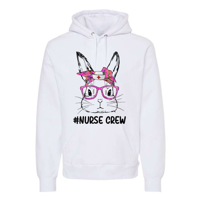 Cute Bunny Face Nurse Tie Dye Glasses Easter Day Nurse Crew Premium Hoodie