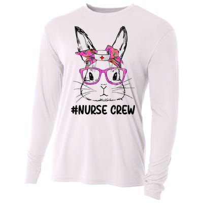 Cute Bunny Face Nurse Tie Dye Glasses Easter Day Nurse Crew Cooling Performance Long Sleeve Crew