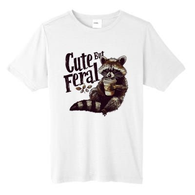 Cute But Feral Vintage Raccoon Coffee Lover Tall Fusion ChromaSoft Performance T-Shirt