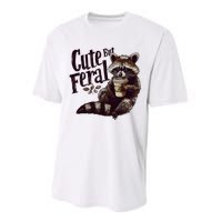 Cute But Feral Vintage Raccoon Coffee Lover Performance Sprint T-Shirt