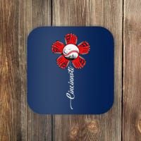 Cincinnati Baseball Flower I Love Cincinnati Baseball Spirit Coaster