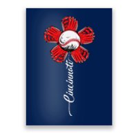 Cincinnati Baseball Flower I Love Cincinnati Baseball Spirit Poster