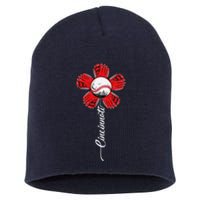 Cincinnati Baseball Flower I Love Cincinnati Baseball Spirit Short Acrylic Beanie