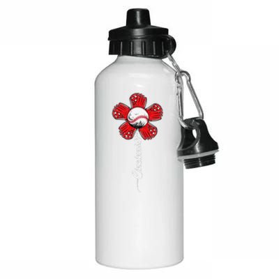 Cincinnati Baseball Flower I Love Cincinnati Baseball Spirit Aluminum Water Bottle