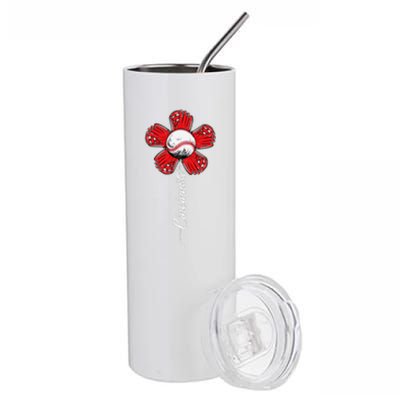 Cincinnati Baseball Flower I Love Cincinnati Baseball Spirit Stainless Steel Tumbler