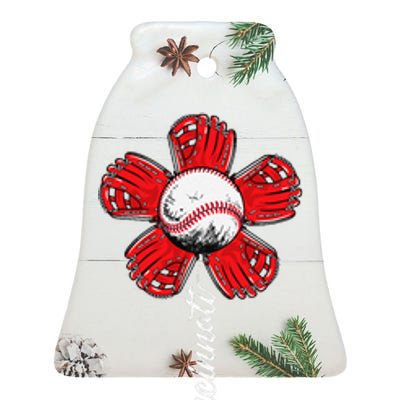 Cincinnati Baseball Flower I Love Cincinnati Baseball Spirit Ceramic Bell Ornament