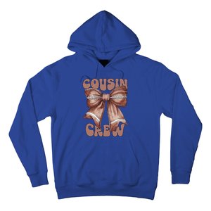 Coquette Bow Football Pumpkin Squad Thanksgiving Cousin Crew Gift Hoodie