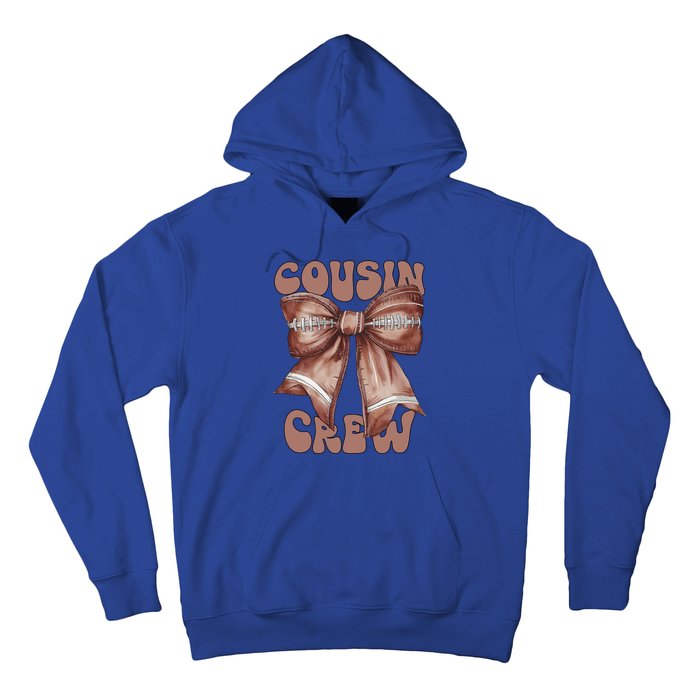 Coquette Bow Football Pumpkin Squad Thanksgiving Cousin Crew Gift Hoodie