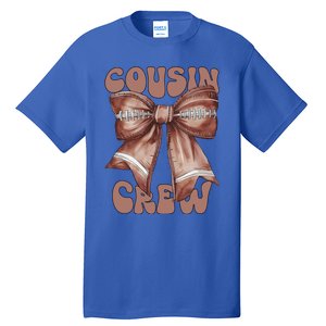 Coquette Bow Football Pumpkin Squad Thanksgiving Cousin Crew Gift Tall T-Shirt