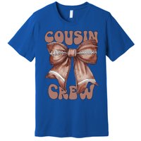 Coquette Bow Football Pumpkin Squad Thanksgiving Cousin Crew Gift Premium T-Shirt