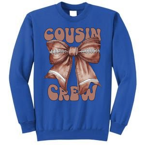 Coquette Bow Football Pumpkin Squad Thanksgiving Cousin Crew Gift Tall Sweatshirt