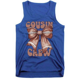 Coquette Bow Football Pumpkin Squad Thanksgiving Cousin Crew Gift Tank Top