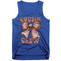 Coquette Bow Football Pumpkin Squad Thanksgiving Cousin Crew Gift Tank Top