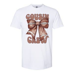 Coquette Bow Football Pumpkin Squad Thanksgiving Cousin Crew Gift Softstyle CVC T-Shirt