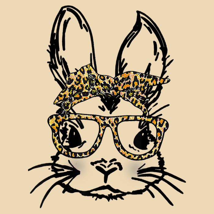 Cute Bunny Face Shirt Leopard Print Glasses EASTER Wo Boy Zip Tote Bag