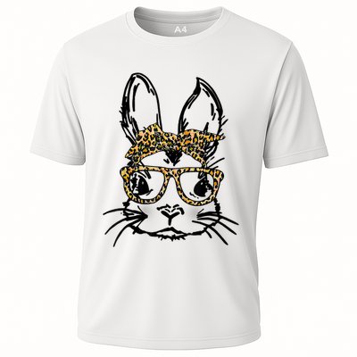 Cute Bunny Face Shirt Leopard Print Glasses EASTER Wo Boy Performance Shirt