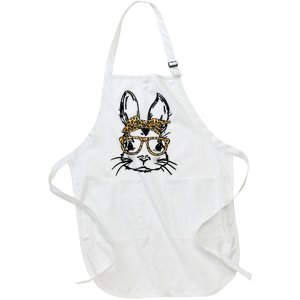 Cute Bunny Face Shirt Leopard Print Glasses EASTER Wo Boy Full-Length Apron With Pockets