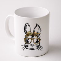 Cute Bunny Face Shirt Leopard Print Glasses EASTER Wo Boy Coffee Mug