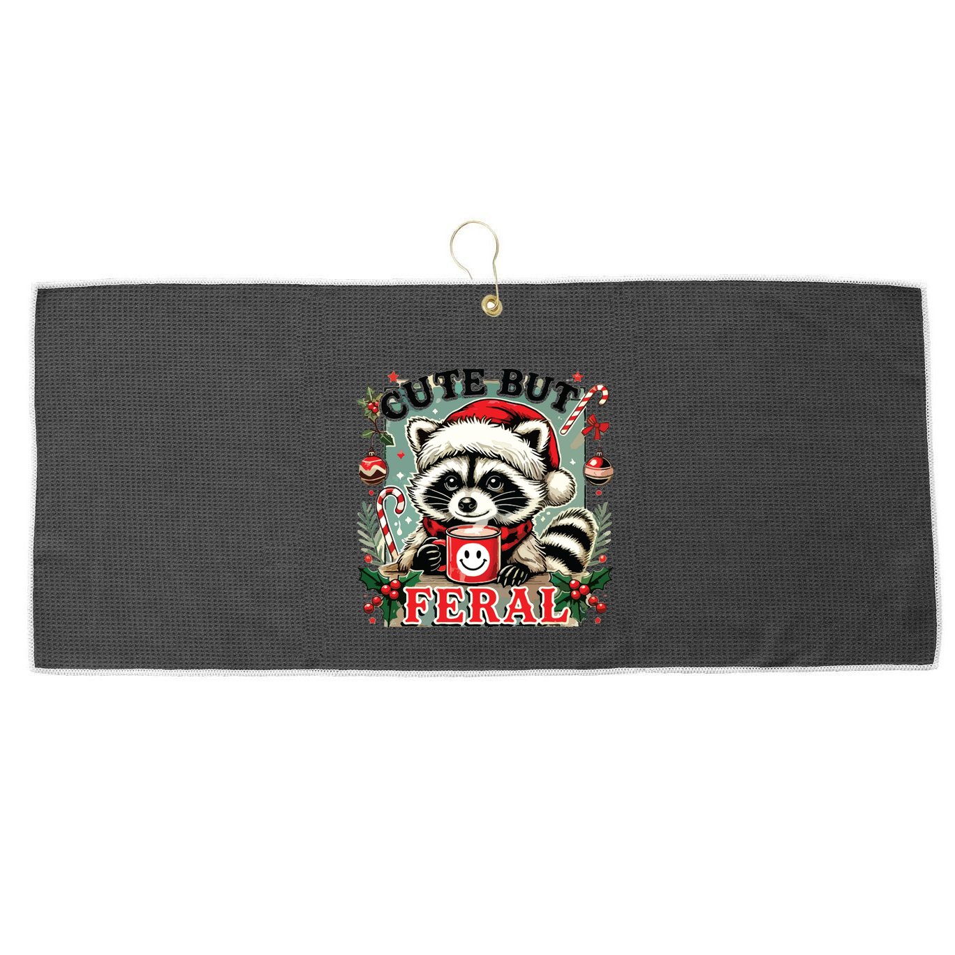 Cute But Feral Large Microfiber Waffle Golf Towel