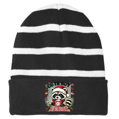 Cute But Feral Striped Beanie with Solid Band