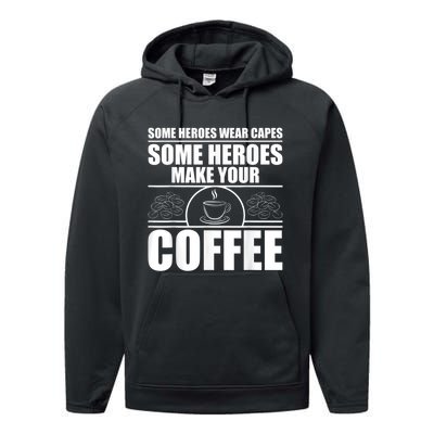 Cool Barista For Men Women Espresso Latte Art Coffee Beans Performance Fleece Hoodie