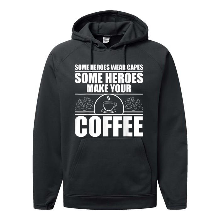 Cool Barista For Men Women Espresso Latte Art Coffee Beans Performance Fleece Hoodie