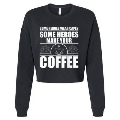 Cool Barista For Men Women Espresso Latte Art Coffee Beans Cropped Pullover Crew