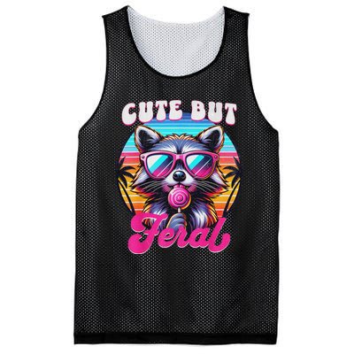 Cute But Feral Funny Trash Panda Quirk Mesh Reversible Basketball Jersey Tank