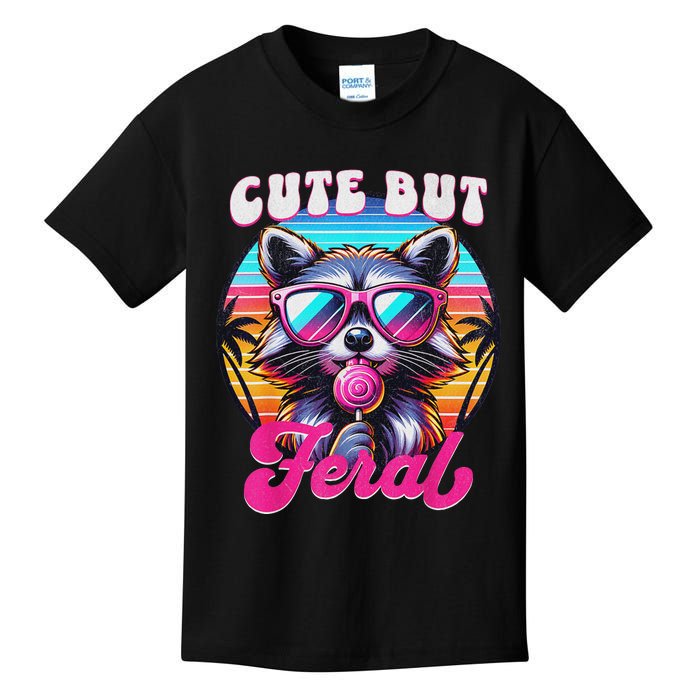 Cute But Feral Funny Trash Panda Quirk Kids T-Shirt