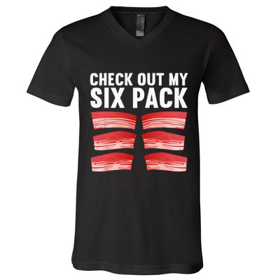 Cool Bacon For Pork Food Meat Lovers Foodie V-Neck T-Shirt