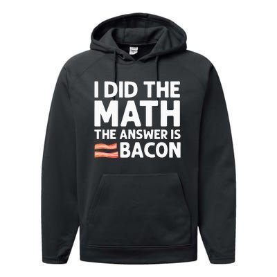 Cool Bacon For Math Foodie Bacon Strips Eggs Meat Performance Fleece Hoodie