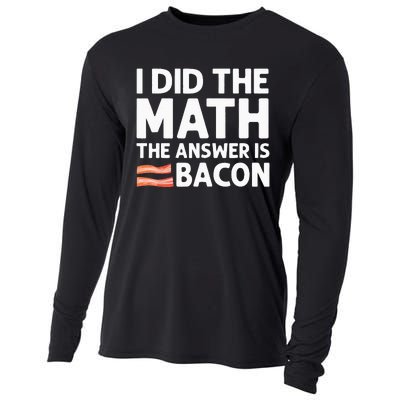 Cool Bacon For Math Foodie Bacon Strips Eggs Meat Cooling Performance Long Sleeve Crew