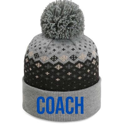 Coach Blue Funny Gift The Baniff Cuffed Pom Beanie