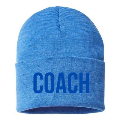 Coach Blue Funny Gift Sustainable Knit Beanie