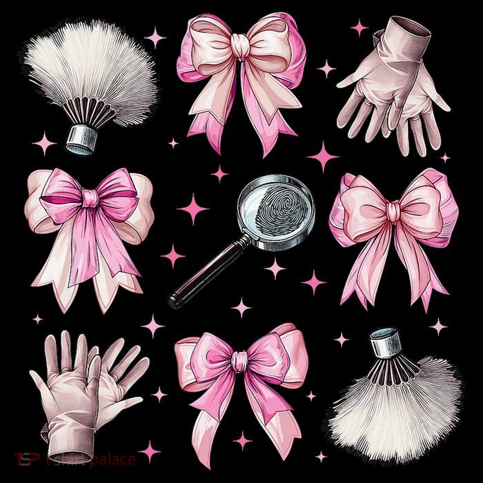 Coquette Bow Forensic Scientist Investigator Fingerprint Flat Bill Trucker Hat