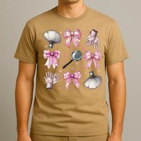 Coquette Bow Forensic Scientist Investigator Fingerprint T-Shirt