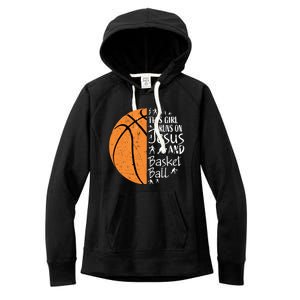 Christian Basketball Funny Gift N Jesus Sayings Gift Women's Fleece Hoodie