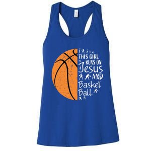 Christian Basketball Funny Gift N Jesus Sayings Gift Women's Racerback Tank