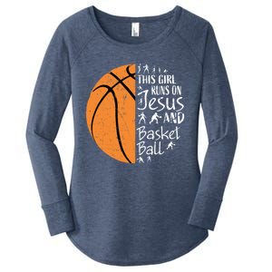 Christian Basketball Funny Gift N Jesus Sayings Gift Women's Perfect Tri Tunic Long Sleeve Shirt