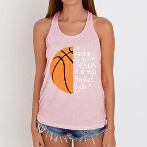 Christian Basketball Funny Gift N Jesus Sayings Gift Women's Knotted Racerback Tank