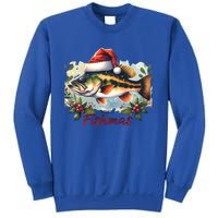 Christmas Bass Fish In Santa Hat Wishing A Merry Fishmas Gift Sweatshirt