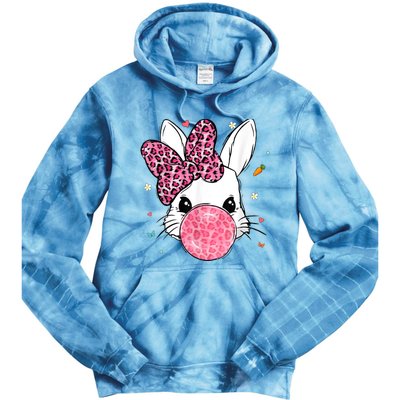 Cute Bunny Face Pink Leopard Bubblegum Easter Day Wo Girl Tie Dye Hoodie