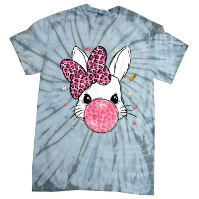 Cute Bunny Face Pink Leopard Bubblegum Easter Day Wo Girl Tie-Dye T-Shirt