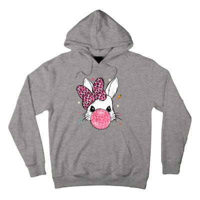 Cute Bunny Face Pink Leopard Bubblegum Easter Day Wo Girl Tall Hoodie