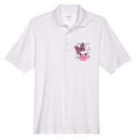 Cute Bunny Face Pink Leopard Bubblegum Easter Day Wo Girl Men's Origin Performance Pique Polo